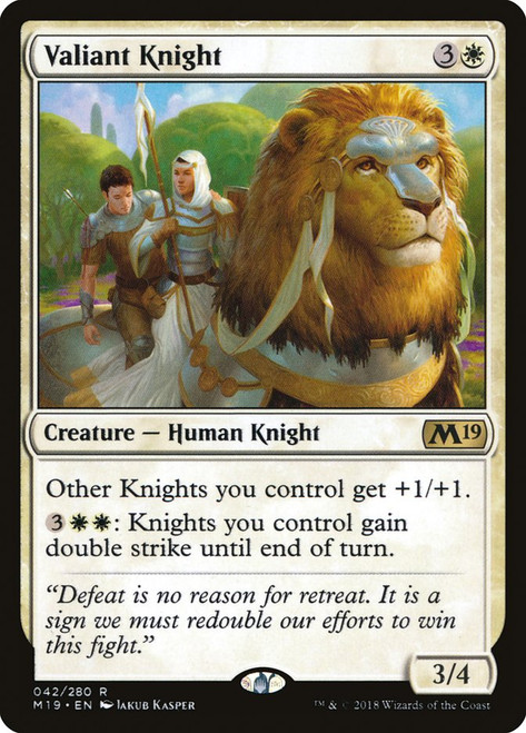 Valiant Knight\nCore Set 2019\nSingle\nMagic The Gathering