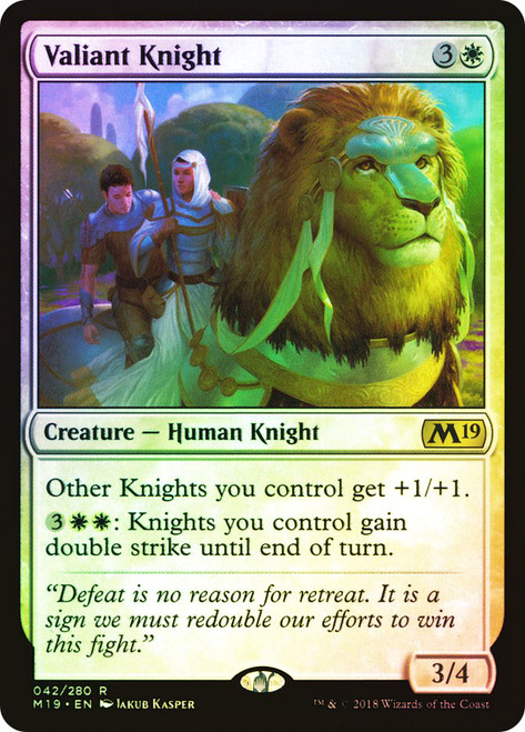 Valiant Knight\nCore Set 2019\nSingle\nMagic The Gathering