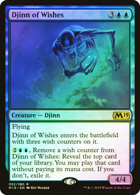 Djinn of Wishes\nCore Set 2019\nSingle\nMagic The Gathering