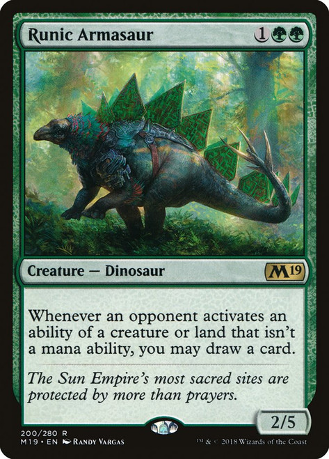 Runic Armasaur\nCore Set 2019\nSingle\nMagic The Gathering
