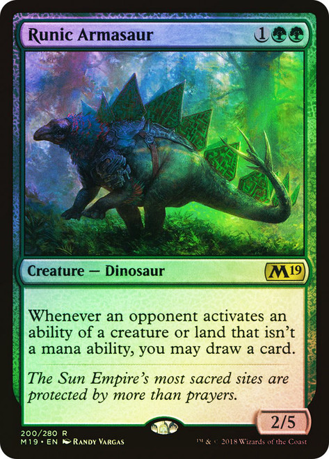 Runic Armasaur\nCore Set 2019\nSingle\nMagic The Gathering