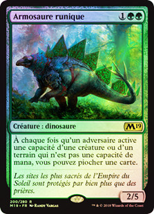 Runic Armasaur
Core Set 2019 (Foil) - French
Single
Magic The Gathering