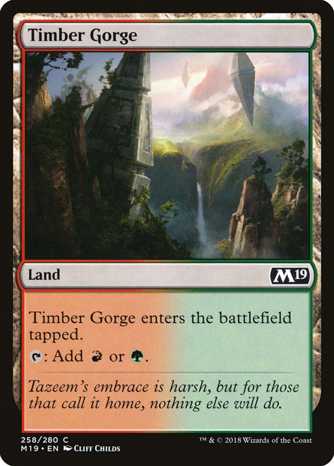 Timber Gorge\nCore Set 2019\nSingle\nMagic The Gathering
