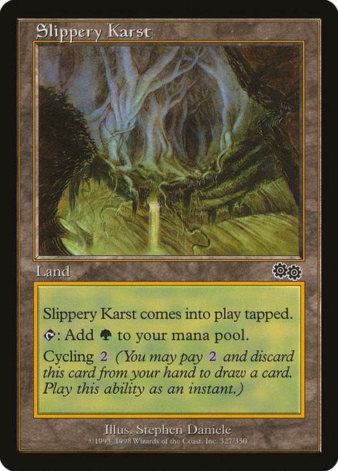 Slippery Karst\nUrza's Saga\nSingle\nMagic The Gathering