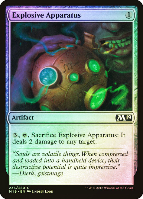 Explosive Apparatus\nCore Set 2019\nSingle\nMagic The Gathering