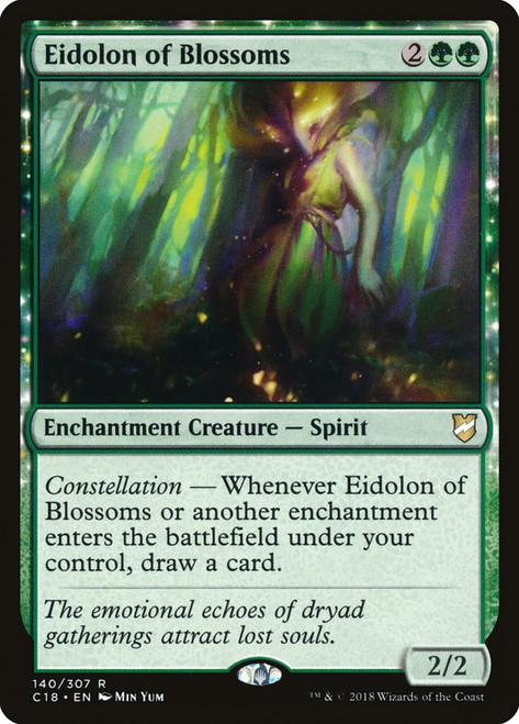 Eidolon of Blossoms\nCommander: 2018 Edition\nSingle\nMagic The Gathering