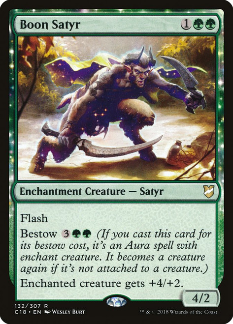Boon Satyr\nCommander: 2018 Edition\nSingle\nMagic The Gathering
