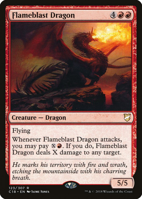 Flameblast Dragon\nCommander: 2018 Edition\nSingle\nMagic The Gathering
