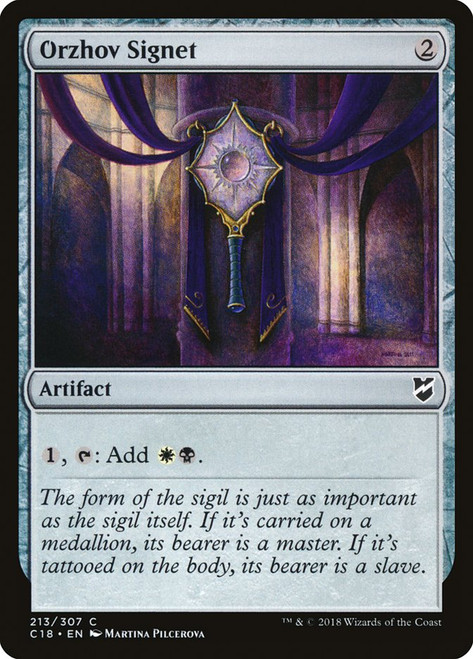Orzhov Signet\nCommander: 2018 Edition\nSingle\nMagic The Gathering