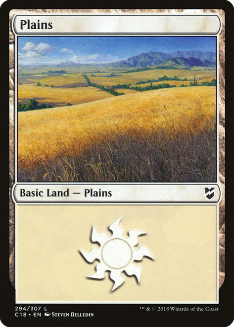 Plains (#294)\nCommander: 2018 Edition\nSingle\nMagic The Gathering