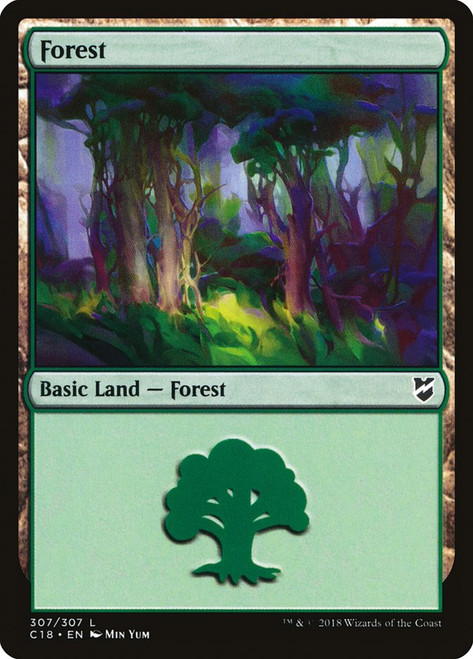Forest (#307)\nCommander: 2018 Edition\nSingle\nMagic The Gathering
