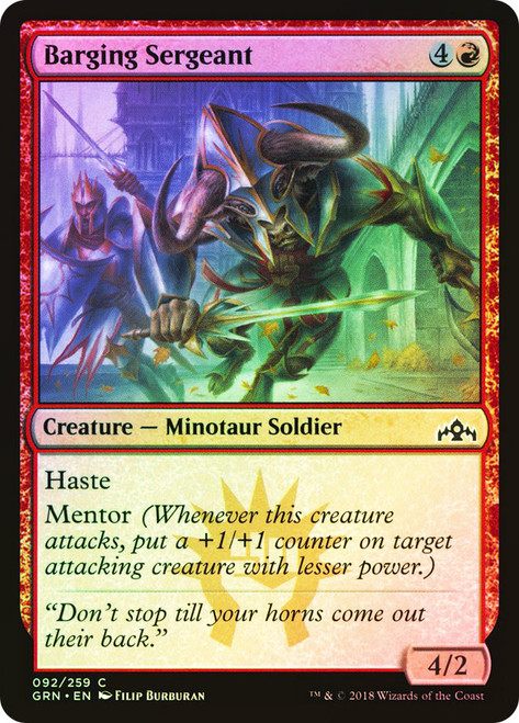 Barging Sergeant\nGuilds of Ravnica\nSingle\nMagic The Gathering