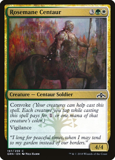 Rosemane Centaur\nGuilds of Ravnica\nSingle\nMagic The Gathering