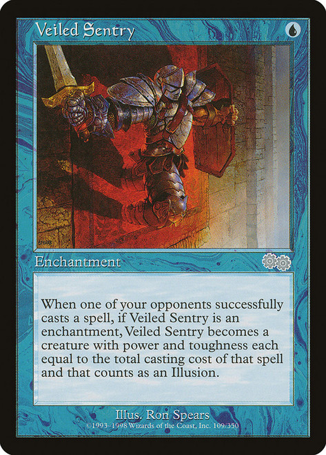 Veiled Sentry\nUrza's Saga\nSingle\nMagic The Gathering