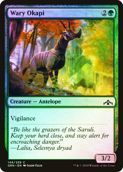 Wary Okapi\nGuilds of Ravnica\nSingle\nMagic The Gathering
