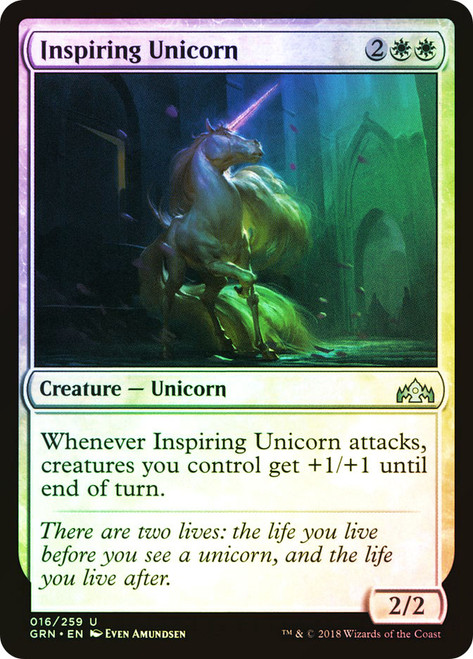 Inspiring Unicorn\nGuilds of Ravnica\nSingle\nMagic The Gathering