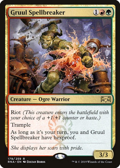Gruul Spellbreaker\nRavnica Allegiance\nSingle\nMagic The Gathering