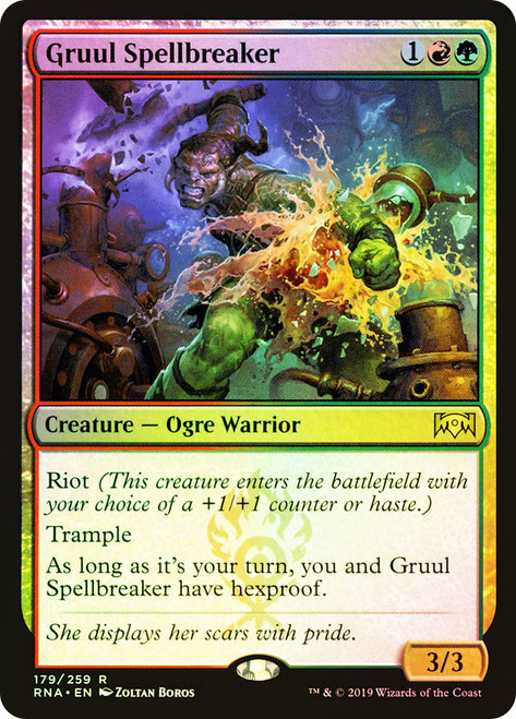 Gruul Spellbreaker\nRavnica Allegiance\nSingle\nMagic The Gathering