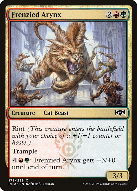 Frenzied Arynx\nRavnica Allegiance\nSingle\nMagic The Gathering