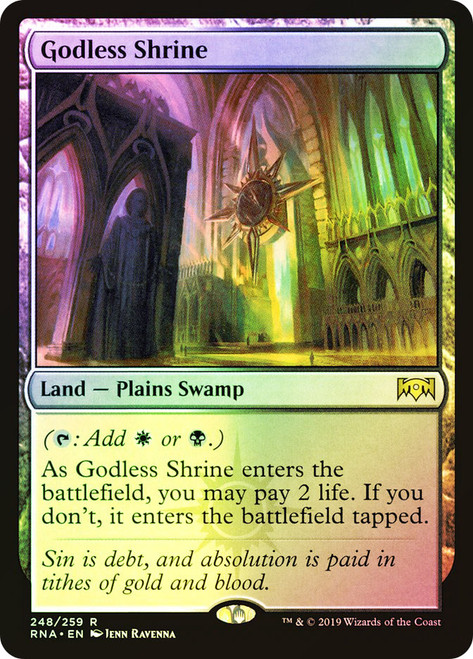 2024特集 MTG【Foil/英】神無き祭殿/Godless Shrine [GPT] 土地 - www