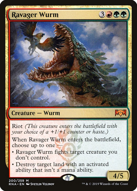 Ravager Wurm\nRavnica Allegiance\nSingle\nMagic The Gathering