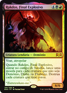 Rakdos, the Showstopper
Ravnica Allegiance (Foil) - Portuguese
Single
Magic The Gathering