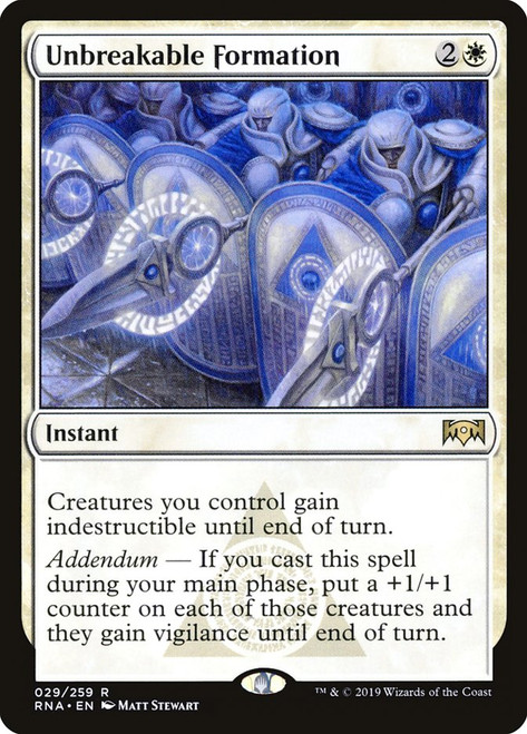 Unbreakable Formation\nRavnica Allegiance\nSingle\nMagic The Gathering