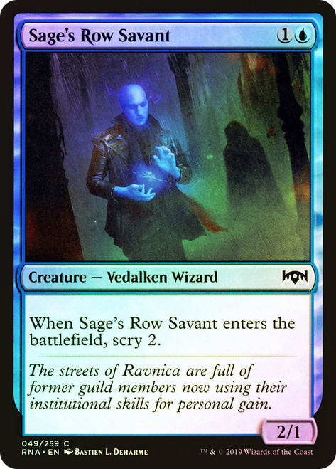 Sage's Row Savant\nRavnica Allegiance\nSingle\nMagic The Gathering