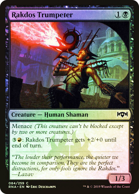Rakdos Trumpeter\nRavnica Allegiance\nSingle\nMagic The Gathering