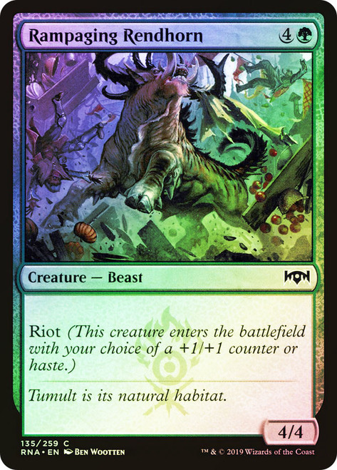 Rampaging Rendhorn\nRavnica Allegiance\nSingle\nMagic The Gathering