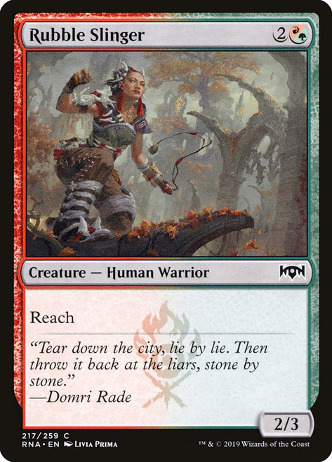 Rubble Slinger\nRavnica Allegiance\nSingle\nMagic The Gathering