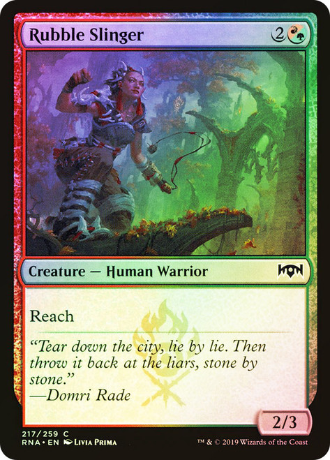 Rubble Slinger\nRavnica Allegiance\nSingle\nMagic The Gathering
