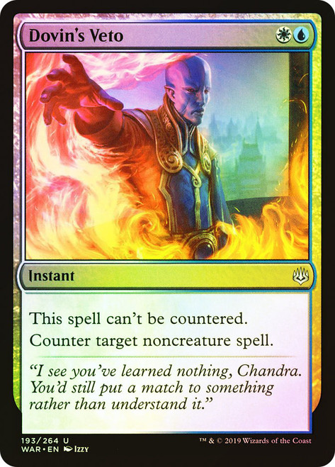 Dovin's Veto\nWar of the Spark\nSingle\nMagic The Gathering