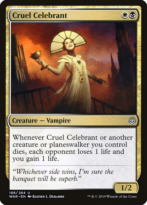 Cruel Celebrant\nWar of the Spark\nSingle\nMagic The Gathering