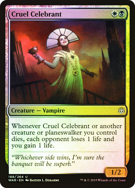 Cruel Celebrant\nWar of the Spark\nSingle\nMagic The Gathering