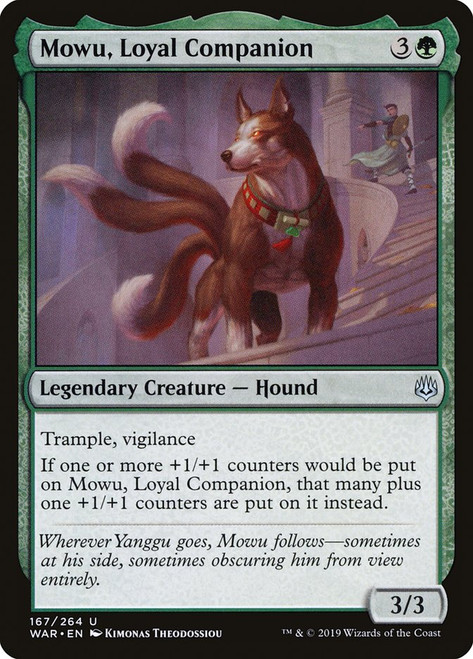 Mowu, Loyal Companion\nWar of the Spark\nSingle\nMagic The Gathering