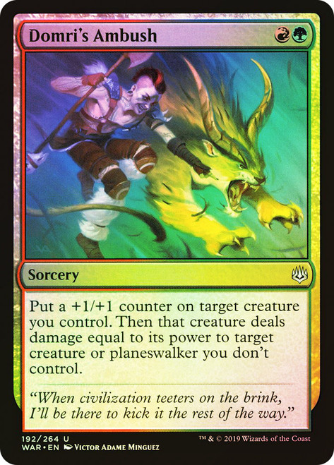 Domri's Ambush\nWar of the Spark\nSingle\nMagic The Gathering