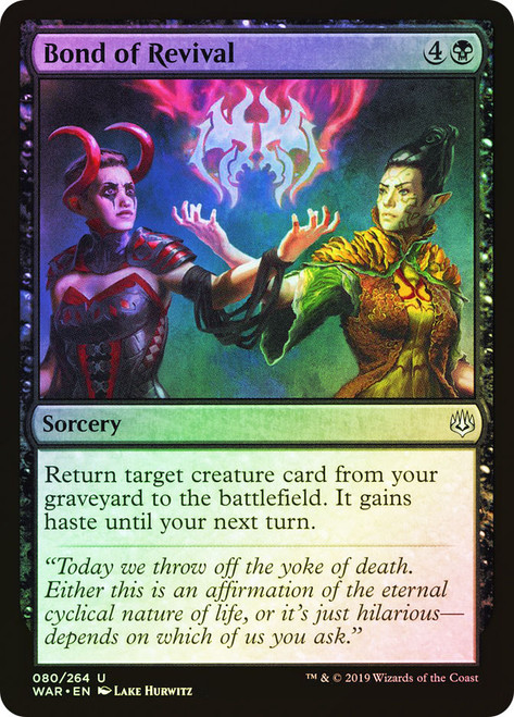Bond of Revival\nWar of the Spark\nSingle\nMagic The Gathering