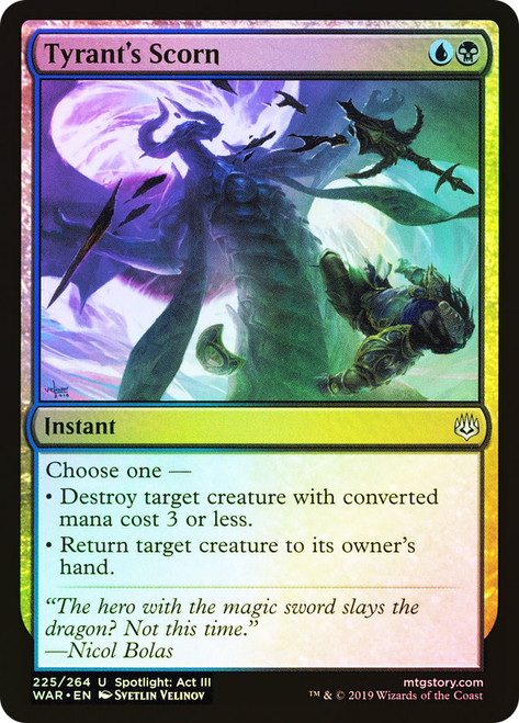 Tyrant's Scorn\nWar of the Spark\nSingle\nMagic The Gathering