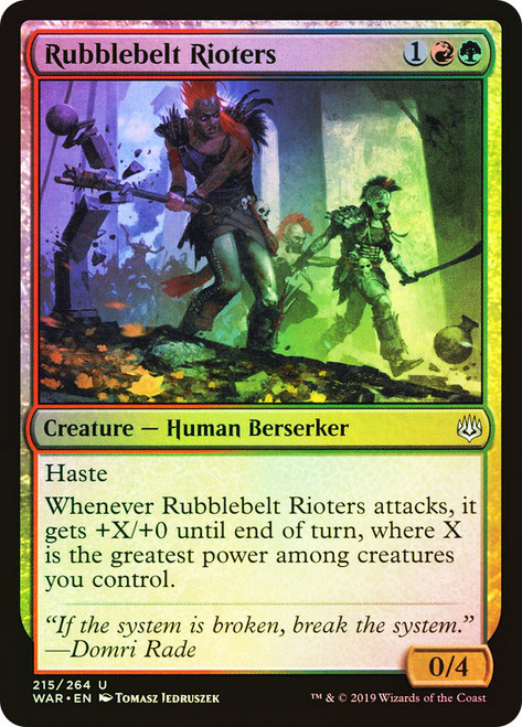 Rubblebelt Rioters\nWar of the Spark\nSingle\nMagic The Gathering