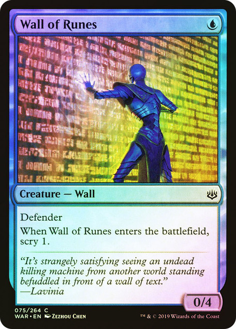 Wall of Runes\nWar of the Spark\nSingle\nMagic The Gathering