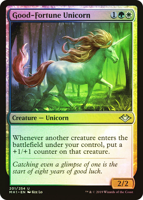 Good-Fortune Unicorn\nModern Horizons\nSingle\nMagic The Gathering
