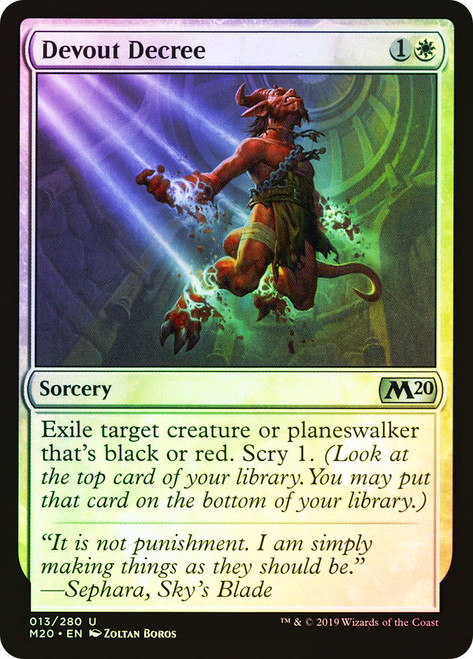 Devout Decree\nCore Set 2020\nSingle\nMagic The Gathering