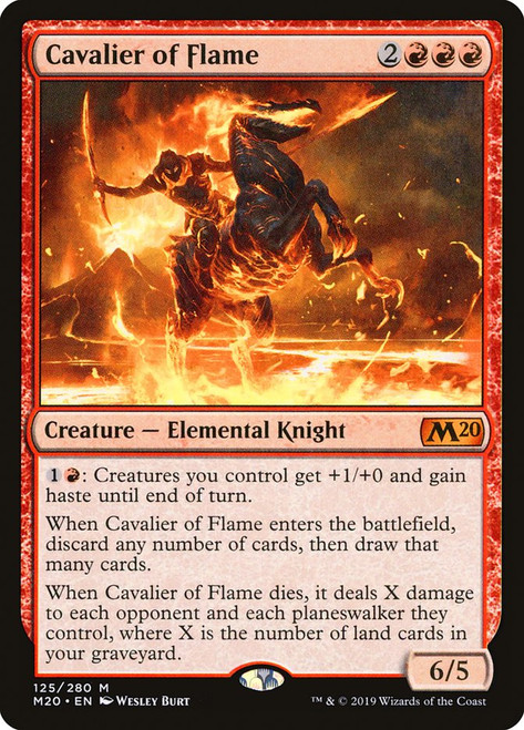 Cavalier of Flame\nCore Set 2020\nSingle\nMagic The Gathering