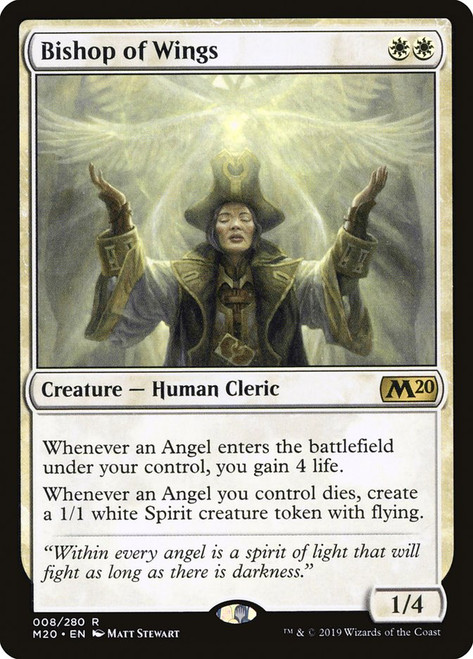 Bishop of Wings\nCore Set 2020\nSingle\nMagic The Gathering
