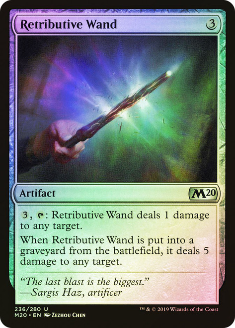 Retributive Wand\nCore Set 2020\nSingle\nMagic The Gathering