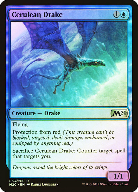 Cerulean Drake\nCore Set 2020\nSingle\nMagic The Gathering