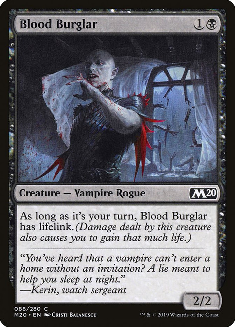 Blood Burglar\nCore Set 2020\nSingle\nMagic The Gathering
