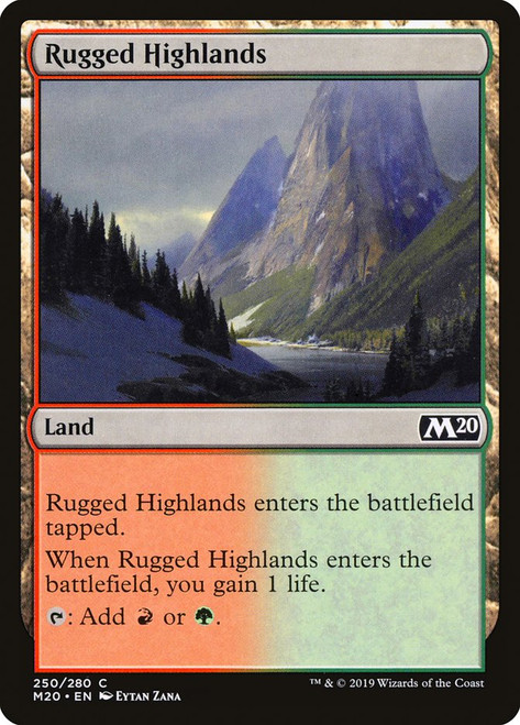 Rugged Highlands\nCore Set 2020\nSingle\nMagic The Gathering