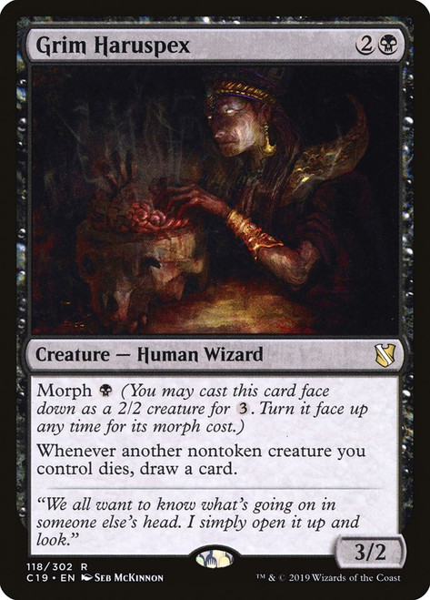 Grim Haruspex\nCommander: 2019 Edition\nSingle\nMagic The Gathering